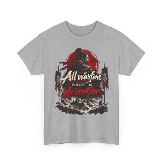 Sun Tzu Art of War Graphic T-Shirt - All Warfare Is Based on Deception Samurai Shirt