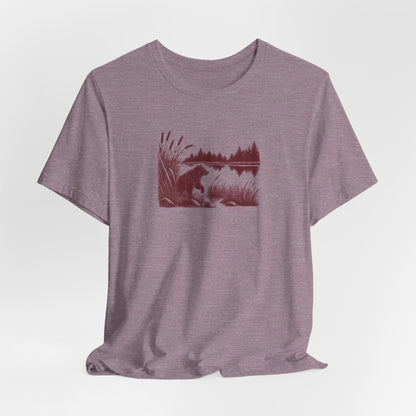 Bear Lakeside Night T-Shirt — Nature & Wildlife Graphic Tee