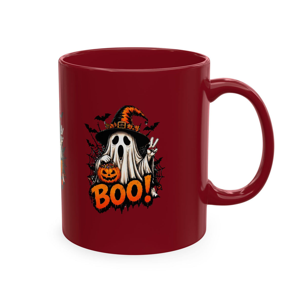 BOO Ghost Ceramic Mug — 11 oz Halloween Coffee Cup