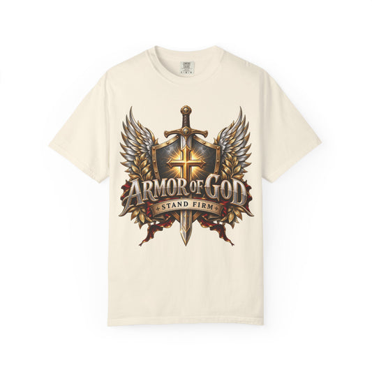 Armor of God Stand Firm Graphic T-Shirt - Christian Faith Vintage Cotton Tee