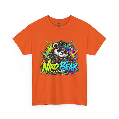 Niko Bear Graphic Tee - Cool Graffiti Panda Unisex Heavy Cotton T-Shirt