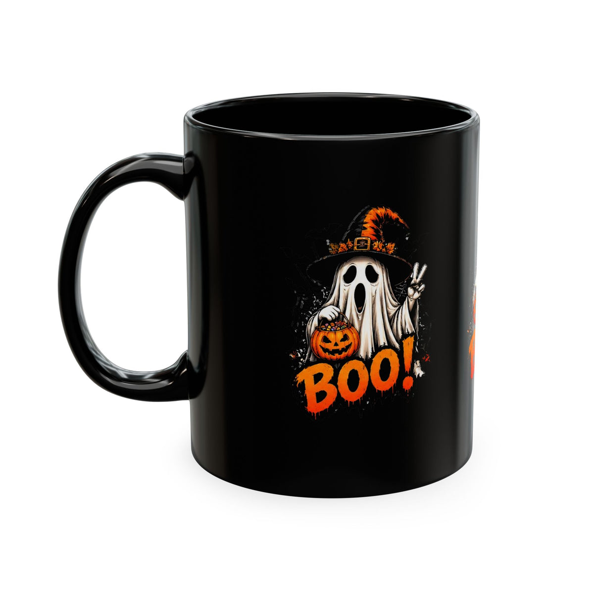BOO Ghost Ceramic Mug — 11 oz Halloween Coffee Cup
