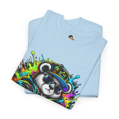 Niko Bear Graphic Tee - Cool Graffiti Panda Unisex Heavy Cotton T-Shirt