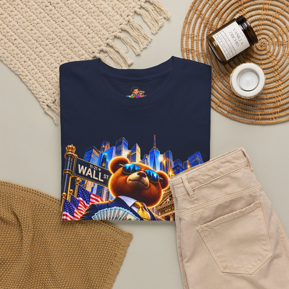 NikoBear Wall Street Hustle Graphic TeeUnisex Heavy Cotton Tee
