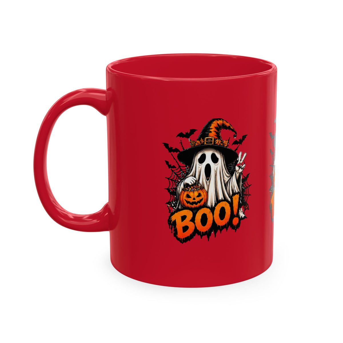 BOO Ghost Ceramic Mug — 11 oz Halloween Coffee Cup