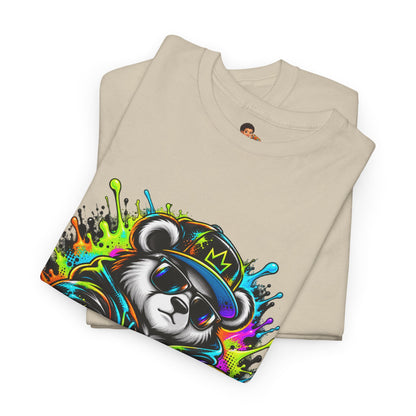 Niko Bear Graphic Tee - Cool Graffiti Panda Unisex Heavy Cotton T-Shirt
