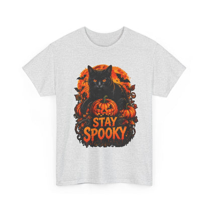 Stay Spooky Black Cat T-Shirt — Jack-O'-Lantern Halloween Tee