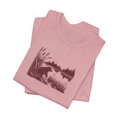 Bear Lakeside Night T-Shirt — Nature & Wildlife Graphic Tee