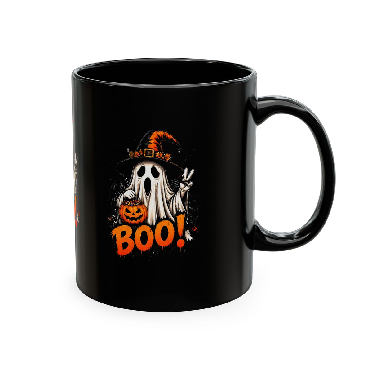 BOO Ghost Ceramic Mug — 11 oz Halloween Coffee Cup
