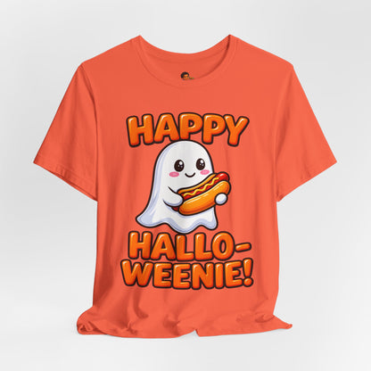 Happy Hallo-Weenie Ghost T-Shirt — Funny Halloween Tee