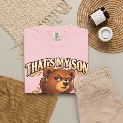 "That's My Son Don't Make Me Lose My Manners Mama Bear Shirt Funny Protective Mom Tee"