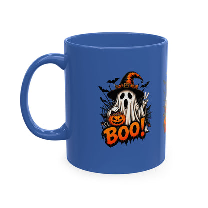 BOO Ghost Ceramic Mug — 11 oz Halloween Coffee Cup