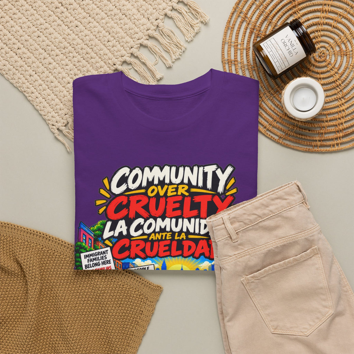 Community Over Cruelty T-Shirt — Immigrant Rights Graphic Tee