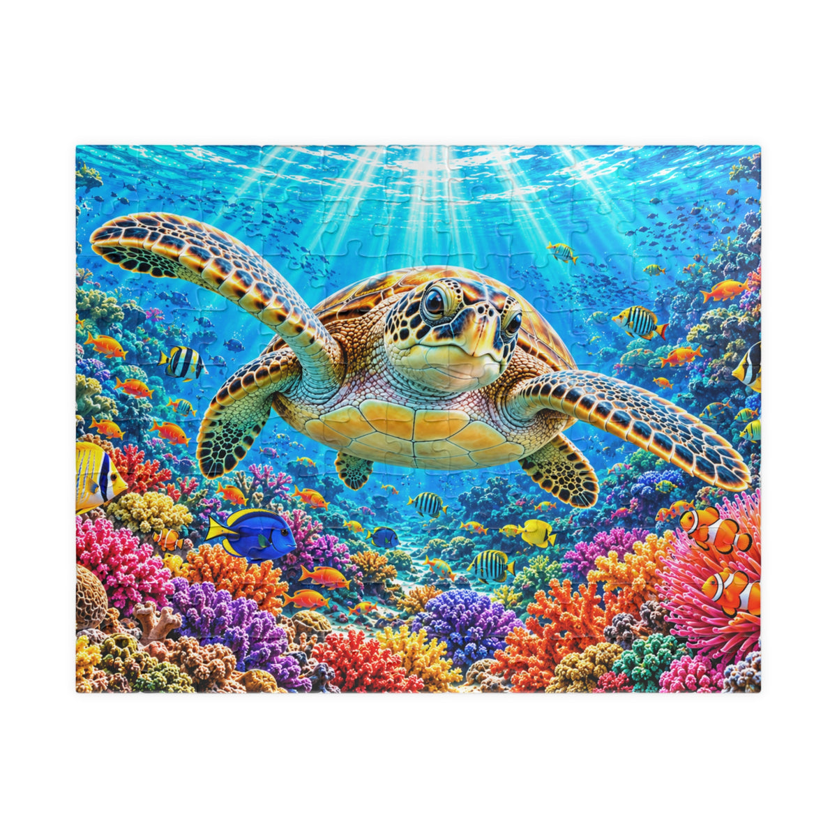 Vibrant Sea Turtle Coral Reef Jigsaw Puzzle for Adults & Kids - 110 to 1014 Pcs