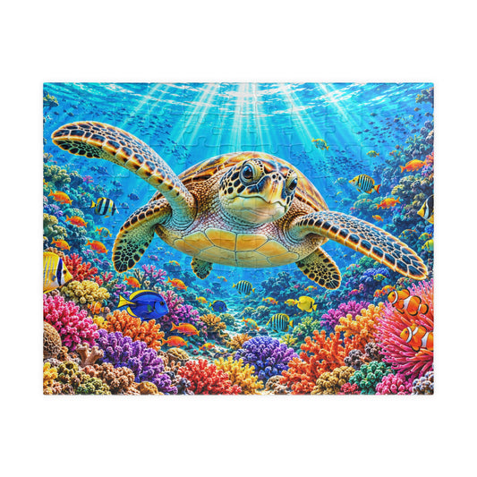 Vibrant Sea Turtle Coral Reef Jigsaw Puzzle for Adults & Kids - 110 to 1014 Pcs