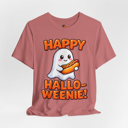 Happy Hallo-Weenie Ghost T-Shirt — Funny Halloween Tee