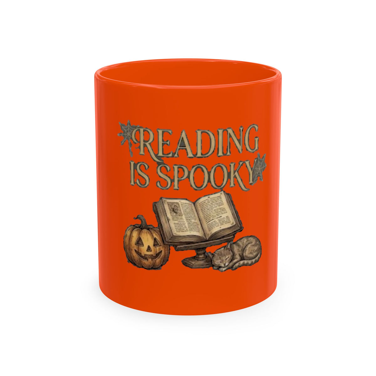 Reading Is Spooky Ceramic Mug — Halloween Coffee Cup