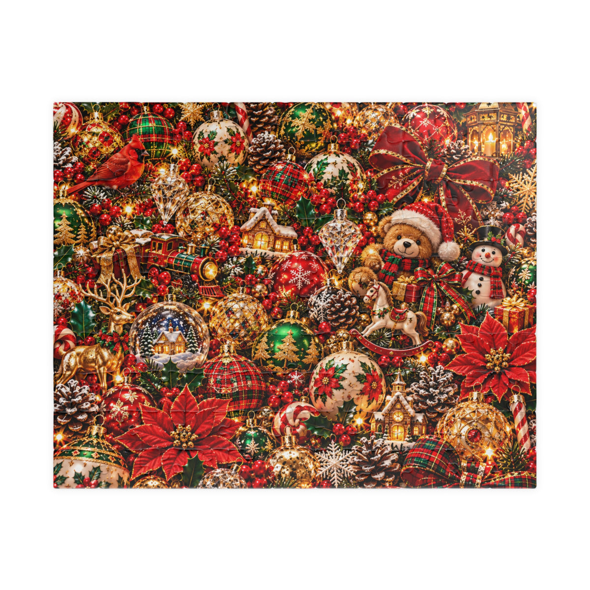 Festive Christmas Ornaments Jigsaw Puzzle for Adults & Kids
