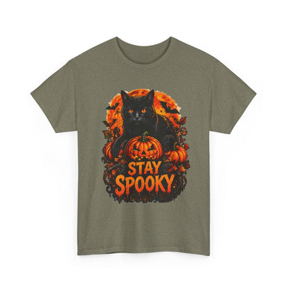 Stay Spooky Black Cat T-Shirt — Jack-O'-Lantern Halloween Tee