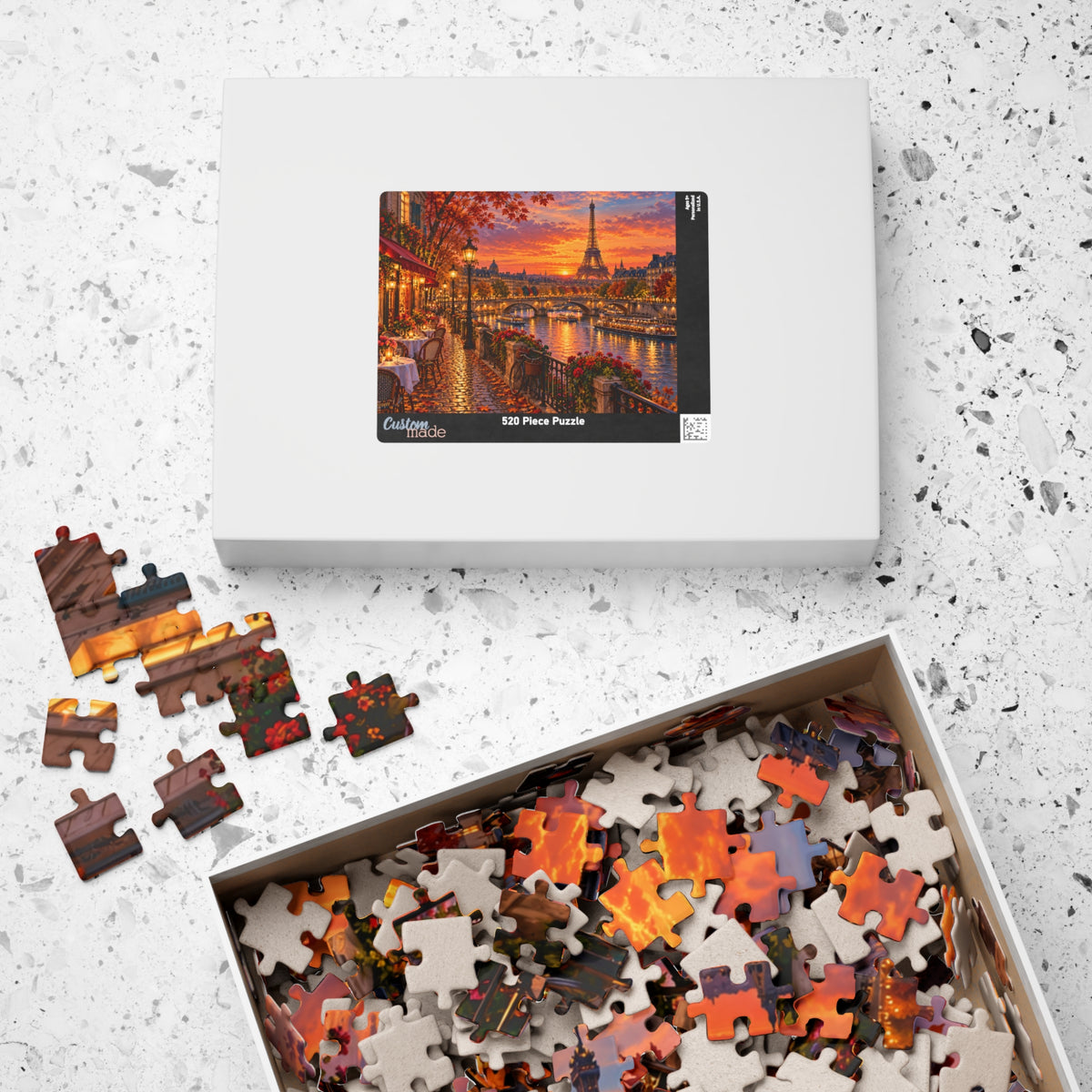 Autumn Paris Cityscape Jigsaw Puzzle – Sunset Eiffel Tower & Seine