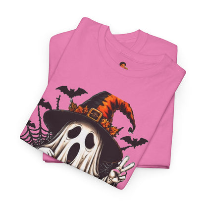 Retro Ghost & Jack-O'-Lantern T-Shirt — Halloween Graphic Tee