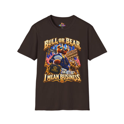 NikoBear Bull or Bear I Mean Business Stock Market T-Shirt