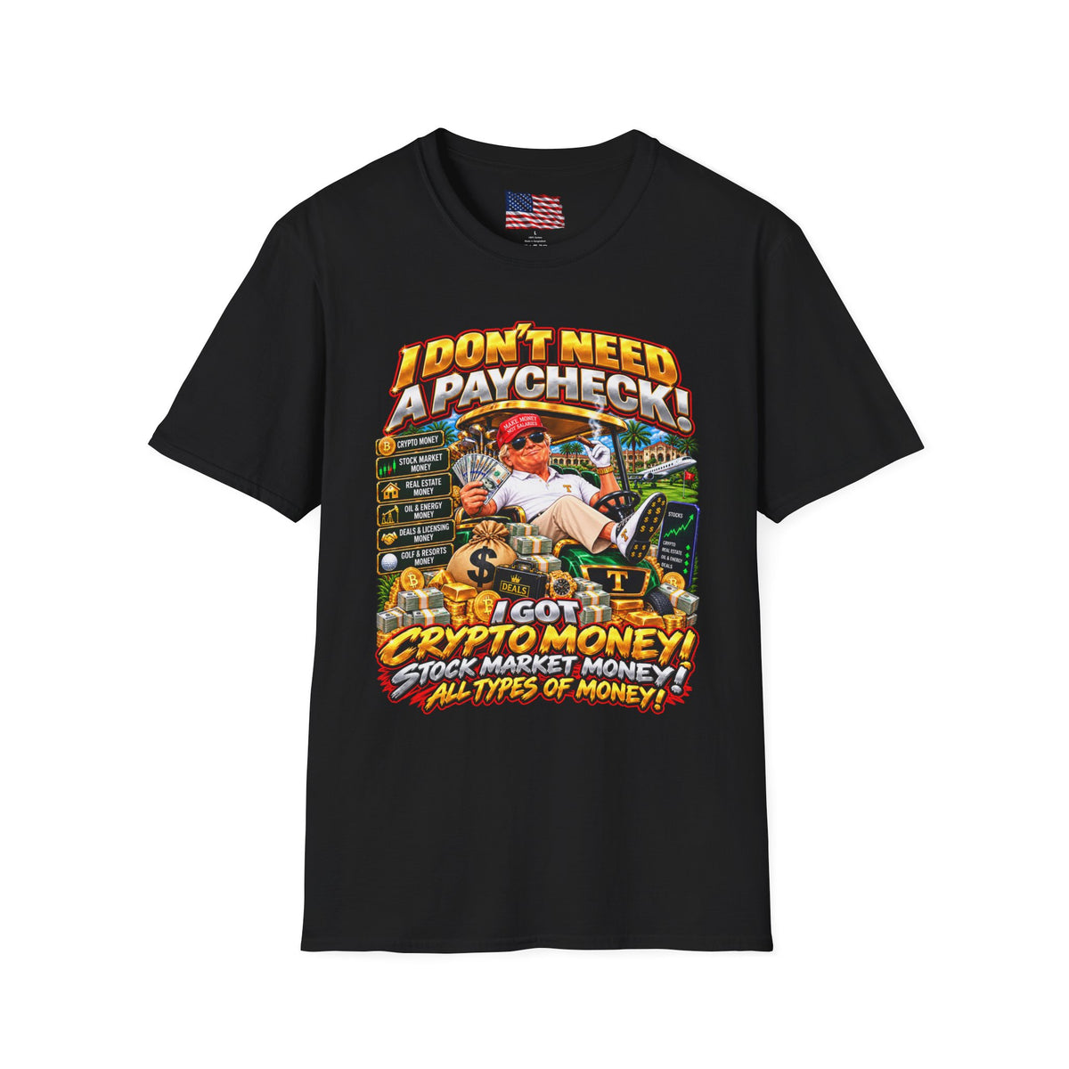 Trump Crypto Money T-Shirt — Funny Political Graphic Tee