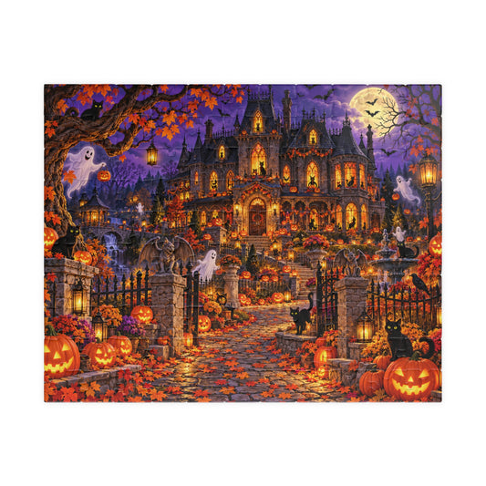 Spooky Haunted House Mansion Halloween Jigsaw Puzzle for Adults & Kids