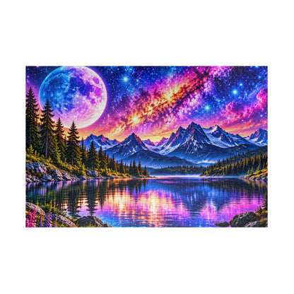 Galaxy Dreams Jigsaw Puzzle - Space Galaxy Mountain Lake Art Jigsaw Puzzles