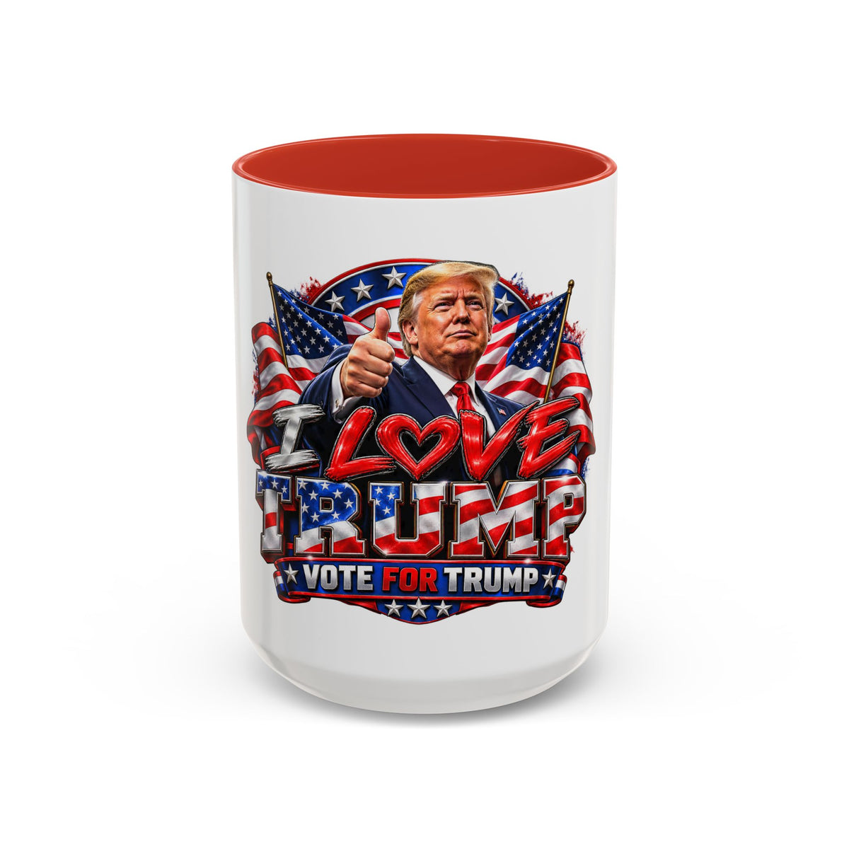 Patriotic President Trump Accent Coffee Mug — 11 & 15 oz
