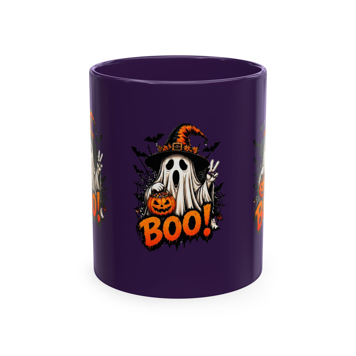 BOO Ghost Ceramic Mug — 11 oz Halloween Coffee Cup