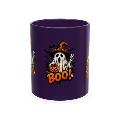 BOO Ghost Ceramic Mug — 11 oz Halloween Coffee Cup