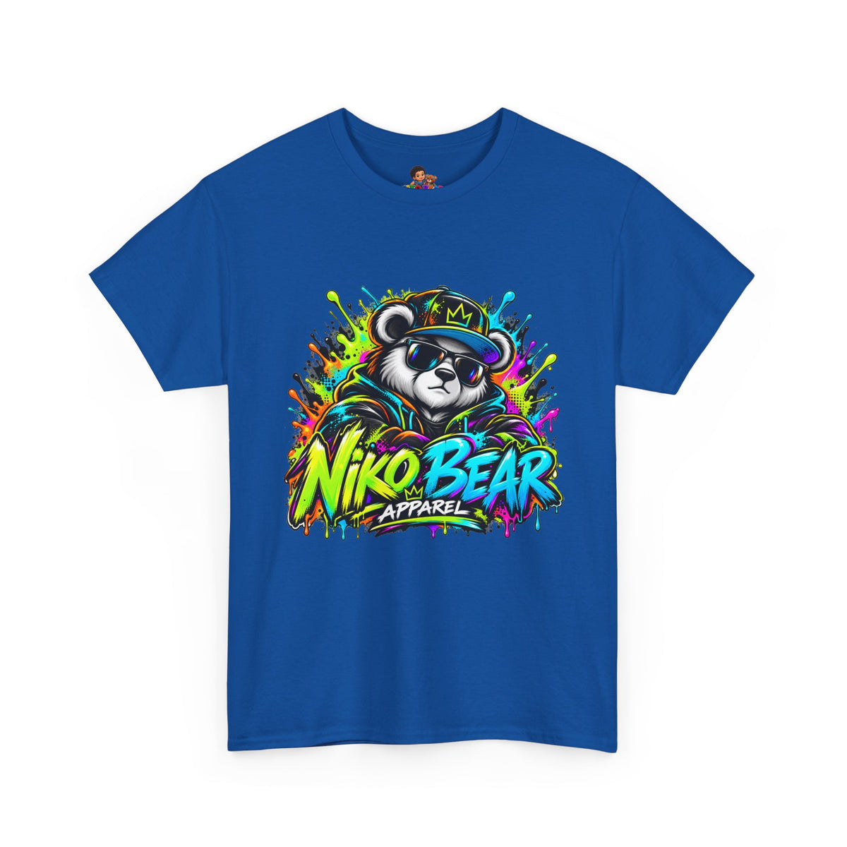 Niko Bear Graphic Tee - Cool Graffiti Panda Unisex Heavy Cotton T-Shirt