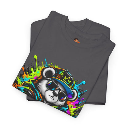 Niko Bear Graphic Tee - Cool Graffiti Panda Unisex Heavy Cotton T-Shirt