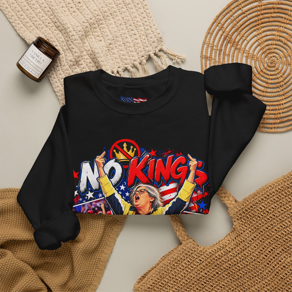 No Kings Just Freedom Sweatshirt — Patriotic Crewneck