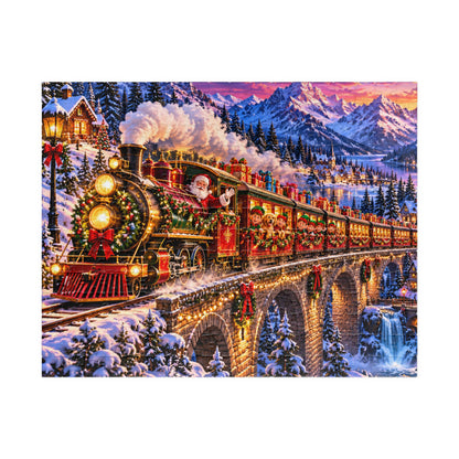 Santa’s Festive Christmas Steam Train Winter Wonderland Jigsaw Puzzle for Holiday Fun