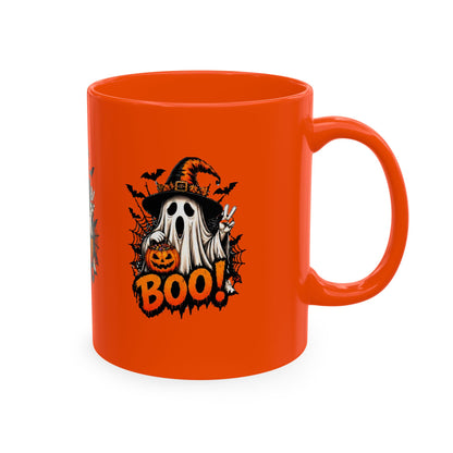 BOO Ghost Ceramic Mug — 11 oz Halloween Coffee Cup