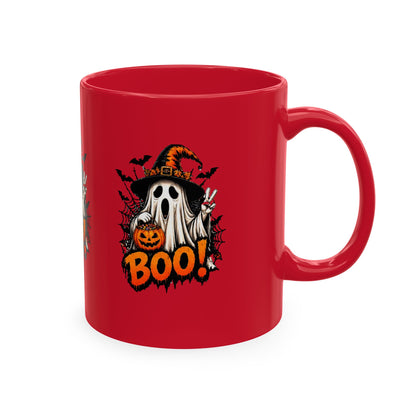 BOO Ghost Ceramic Mug — 11 oz Halloween Coffee Cup