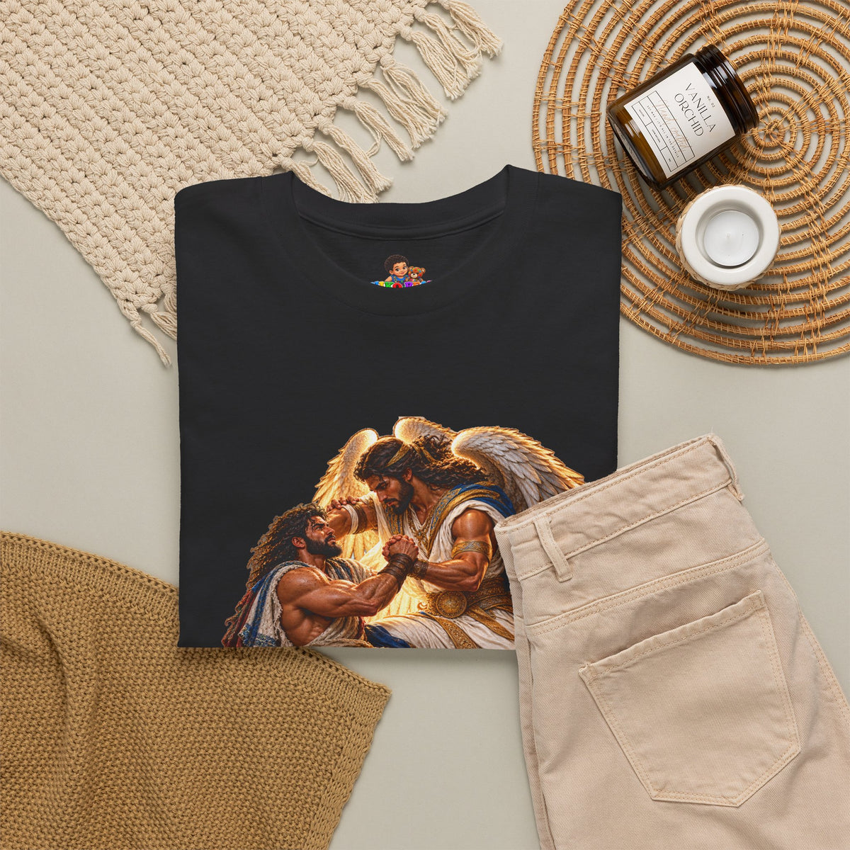 Jacob Wrestling the Angel Genesis 32:28 Christian Graphic Tee