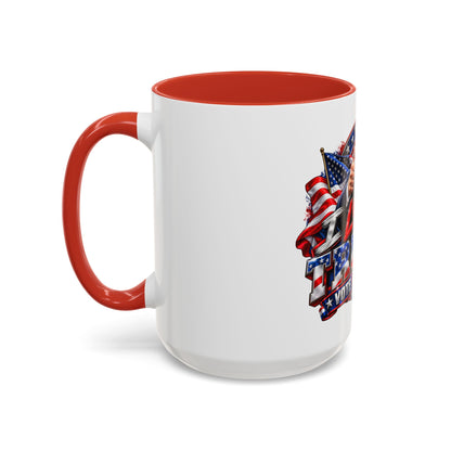 Patriotic President Trump Accent Coffee Mug — 11 & 15 oz