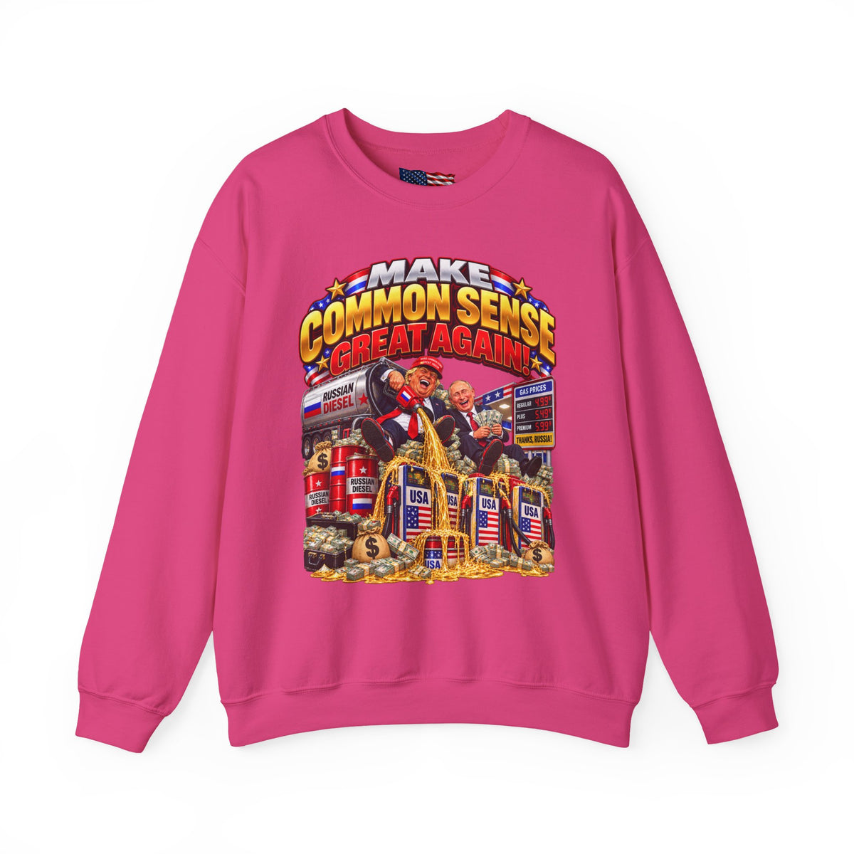 Donald Trump Comic Sweatshirt — Political Satire Crewneck