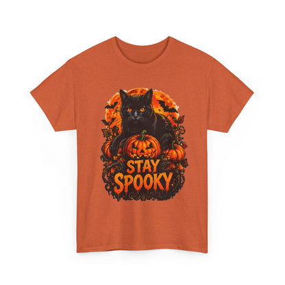 Stay Spooky Black Cat T-Shirt — Jack-O'-Lantern Halloween Tee