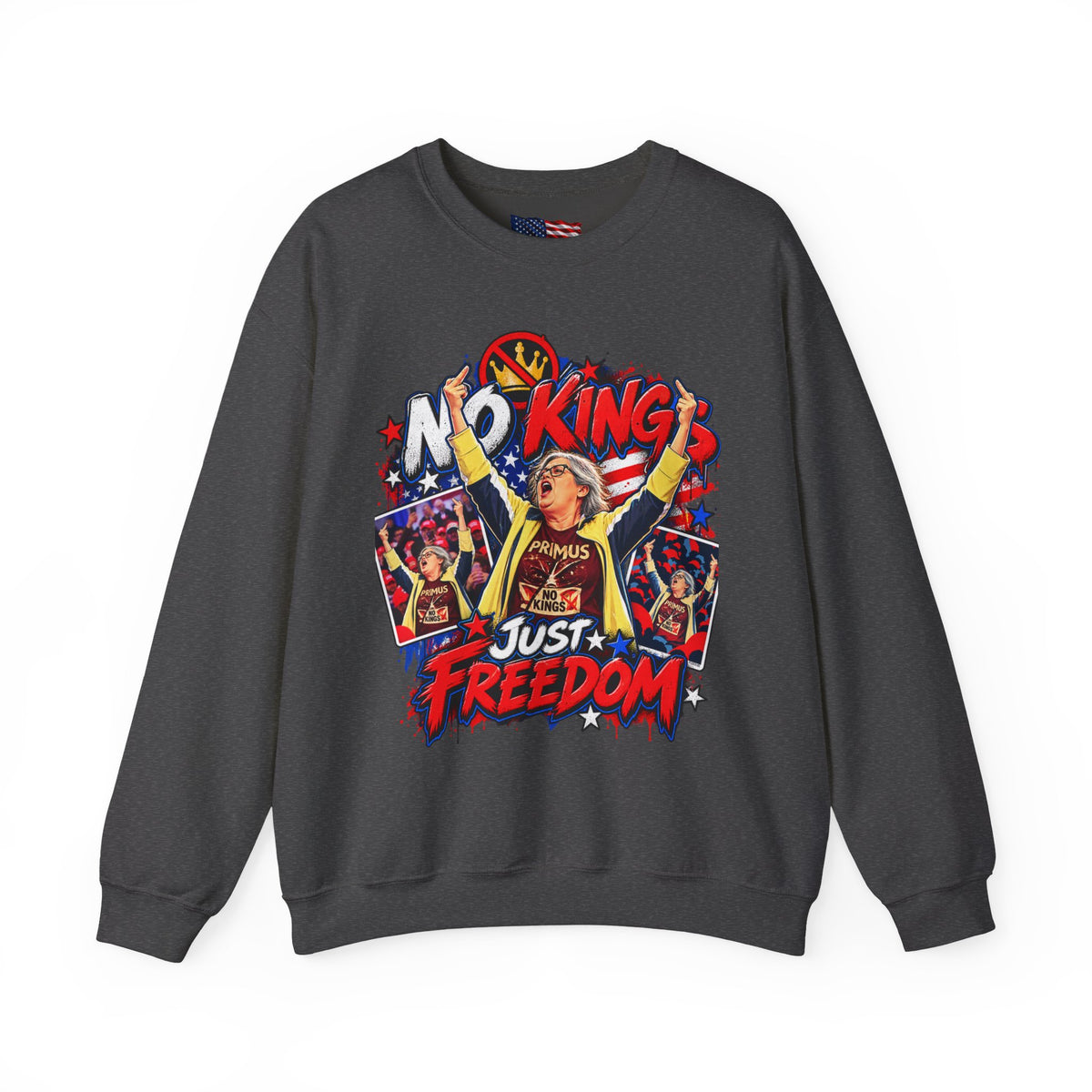 No Kings Just Freedom Sweatshirt — Patriotic Crewneck