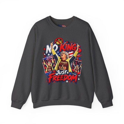 No Kings Just Freedom Sweatshirt — Patriotic Crewneck