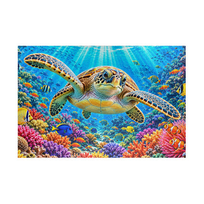 Vibrant Sea Turtle Coral Reef Jigsaw Puzzle for Adults & Kids - 110 to 1014 Pcs