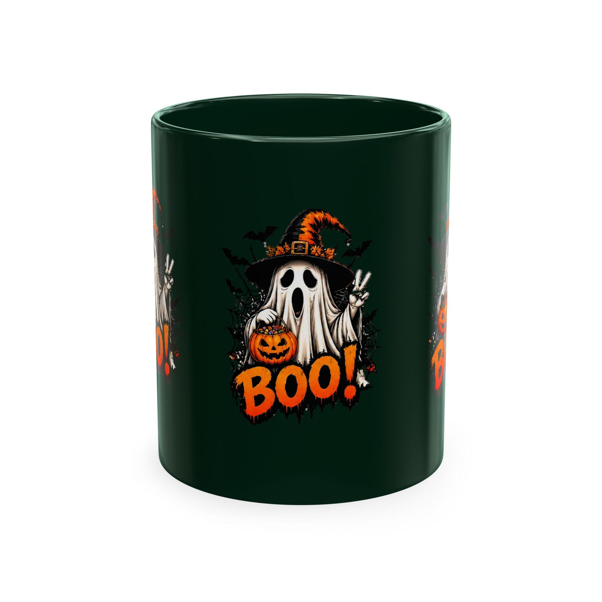 BOO Ghost Ceramic Mug — 11 oz Halloween Coffee Cup
