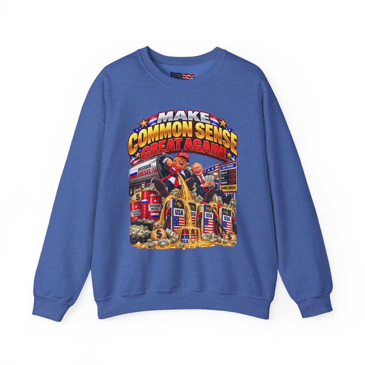 Donald Trump Comic Sweatshirt — Political Satire Crewneck