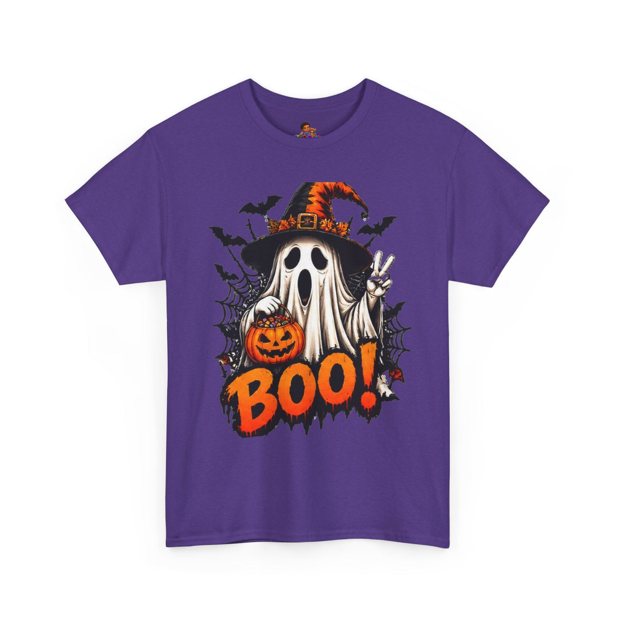 Retro Ghost & Jack-O'-Lantern T-Shirt — Halloween Graphic Tee