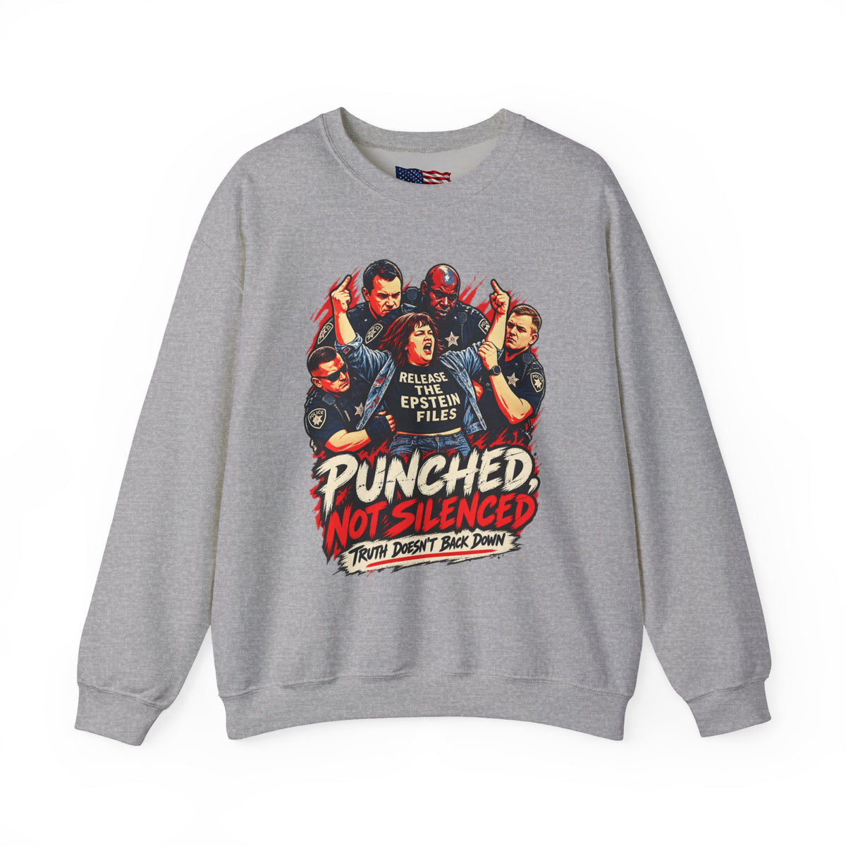 Release the Epstein Files Sweatshirt — Punched Not Silenced