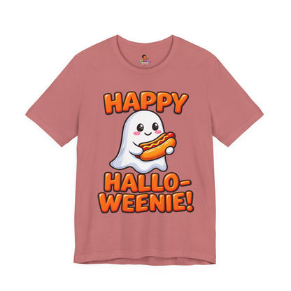 Happy Hallo-Weenie Ghost T-Shirt — Funny Halloween Tee